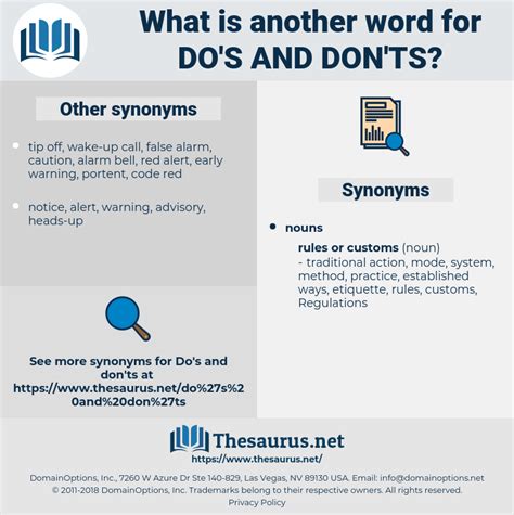 dos and don'ts synonym